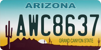 AZ license plate AWC8637
