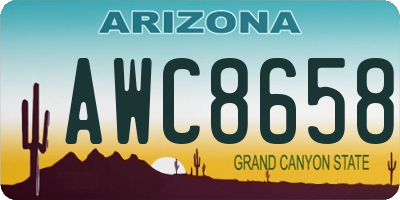 AZ license plate AWC8658