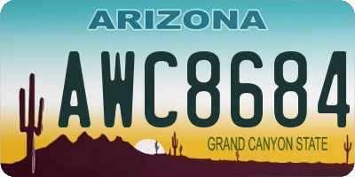 AZ license plate AWC8684