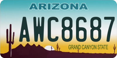 AZ license plate AWC8687