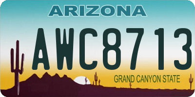 AZ license plate AWC8713