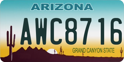 AZ license plate AWC8716