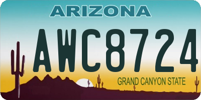 AZ license plate AWC8724