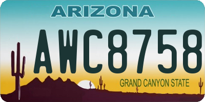 AZ license plate AWC8758