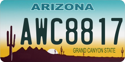AZ license plate AWC8817