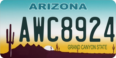 AZ license plate AWC8924