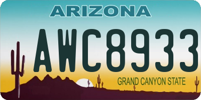 AZ license plate AWC8933