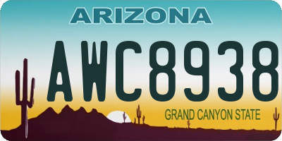 AZ license plate AWC8938