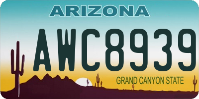 AZ license plate AWC8939