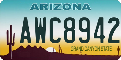 AZ license plate AWC8942