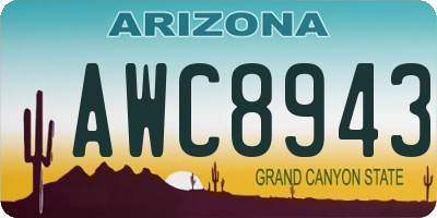 AZ license plate AWC8943