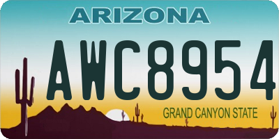 AZ license plate AWC8954