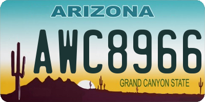 AZ license plate AWC8966