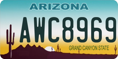 AZ license plate AWC8969