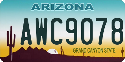 AZ license plate AWC9078
