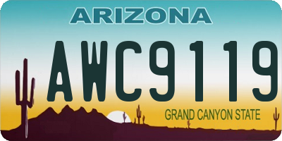AZ license plate AWC9119