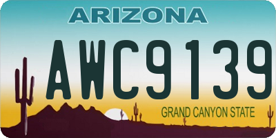 AZ license plate AWC9139