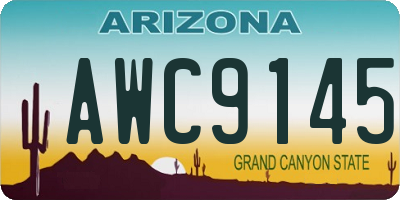 AZ license plate AWC9145