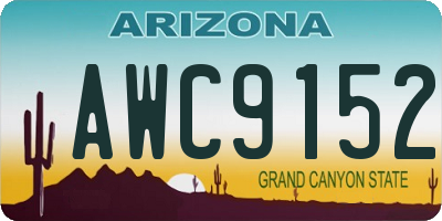 AZ license plate AWC9152