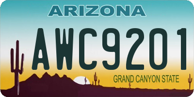 AZ license plate AWC9201