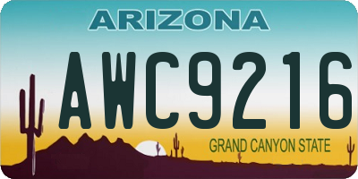 AZ license plate AWC9216