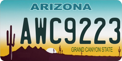 AZ license plate AWC9223