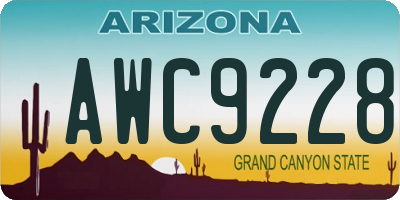 AZ license plate AWC9228