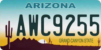 AZ license plate AWC9255