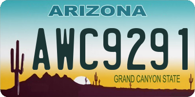 AZ license plate AWC9291
