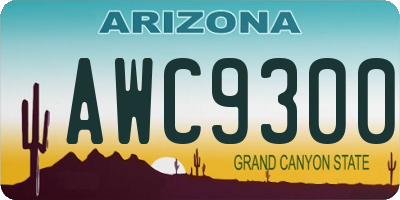 AZ license plate AWC9300