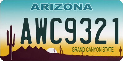 AZ license plate AWC9321