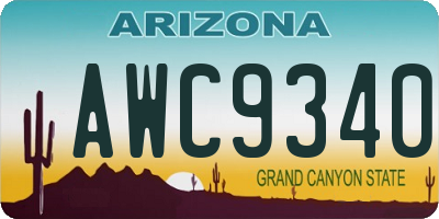 AZ license plate AWC9340