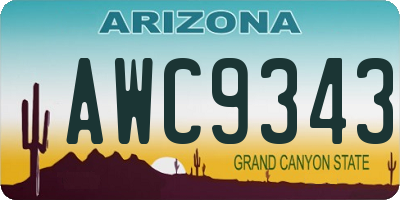AZ license plate AWC9343