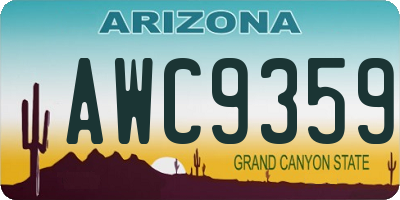 AZ license plate AWC9359