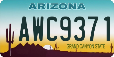 AZ license plate AWC9371