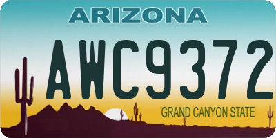 AZ license plate AWC9372