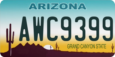 AZ license plate AWC9399