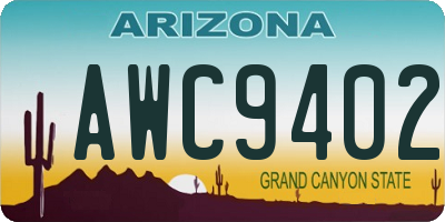 AZ license plate AWC9402