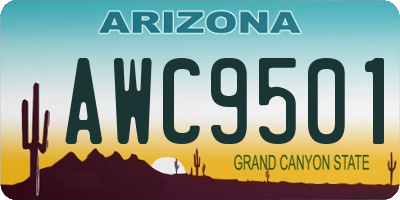 AZ license plate AWC9501