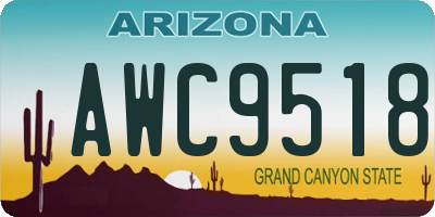 AZ license plate AWC9518