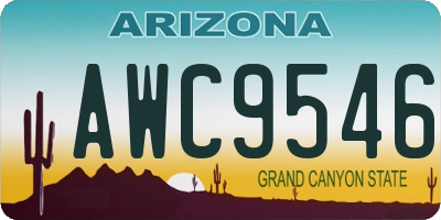 AZ license plate AWC9546