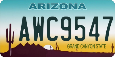 AZ license plate AWC9547
