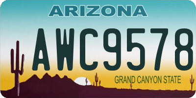 AZ license plate AWC9578