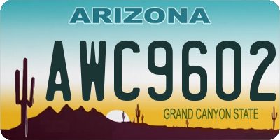 AZ license plate AWC9602