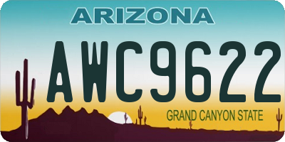 AZ license plate AWC9622