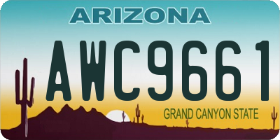 AZ license plate AWC9661