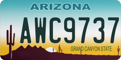 AZ license plate AWC9737