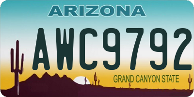 AZ license plate AWC9792