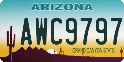 AZ license plate AWC9797