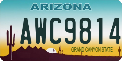 AZ license plate AWC9814